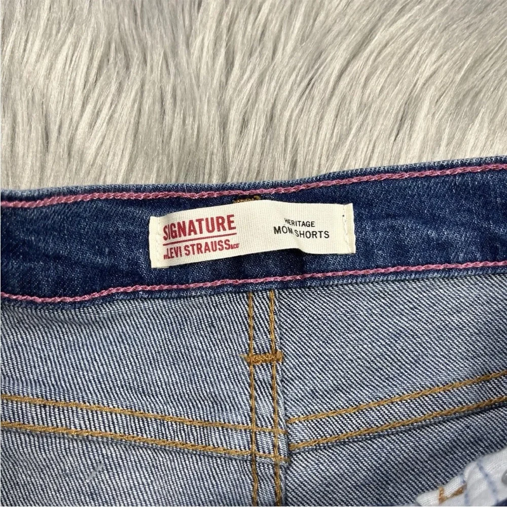 Signature Levi Strauss Heritage Mom Shorts Cuffed Girls Size 16